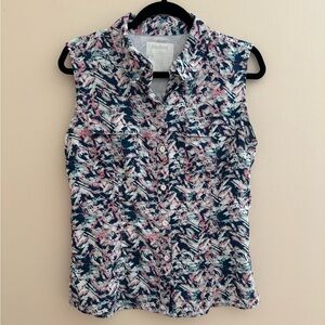 Silver Bait Women’s Sleeveless Vented Button Down Fishing Shirt Size Medium